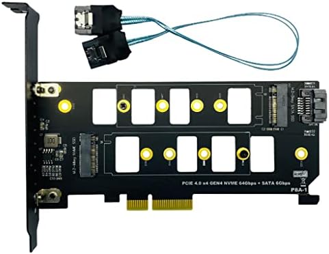 JMT PCIE 4,0 до M. 2 SSD Адаптер Gen4 NVMe 64 Gbit/с + SATA 6 gbps Странично Card Двухдисковая Високоскоростен Стабилна