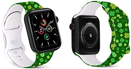 Въжета за часа St. Patrick ' s Day, са Съвместими с Apple Watch 38 мм 40 мм 42 мм 44 мм 45 мм, Регулируема Водоустойчив Гривни, Мек Силикон Взаимозаменяеми каишка за iWatch Series 8 7 6 5 4 3 2 1 SE