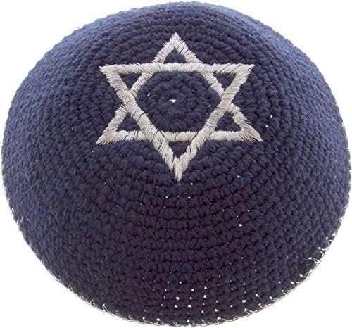Вязаная в памучна шапчица Rimmon Judaica със Звездата на Давид и довършителни работи