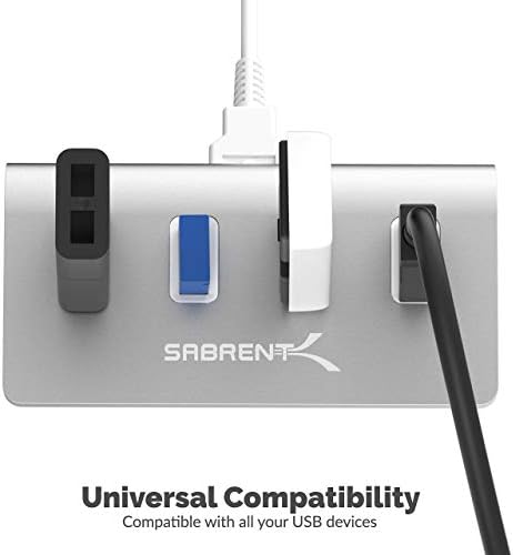 SABRENT Premium 4-Портов Алуминиев Хъб USB 3.0 + Удлинительный кабел USB 3.0 22AWG 10 Метра