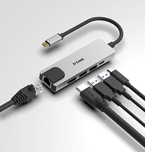 Хъб D-Link DUB-V310 3-в-1 USB-C с адаптер за HDMI/VGA/за Дисплей за MacBook Pro или по-нова версия, MacBook Air, 2018, Chromebook и Surface Pro 7