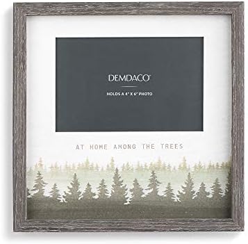 Demdaco Дома си Сред Борови Дървета и Зелена Дървена Настолна Рамка За снимки с Размер 9,5 х 9,5 см