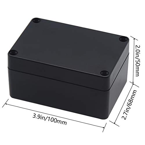 Zulkit Водоустойчив Пластмасов Проект, кутия ABS Корпус IP65 електрическа разпределителна кутия Черен 3,94x2,68x1,97 инча (100x68x50