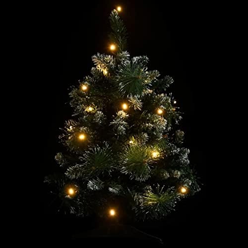 Изкуствена Коледна елха VidaXL с Поставка и светодиодите Зелена 23,6 PVC