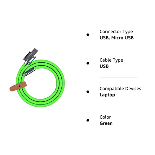 Recyphi 1.0-USB Кабел, кабел кабел за зареждане от USB A до Micro-USB кабел, кабел за зареждане на Android, Здрав Дебел Гумен калъф, Зелен, 3,3 фута (1 м)