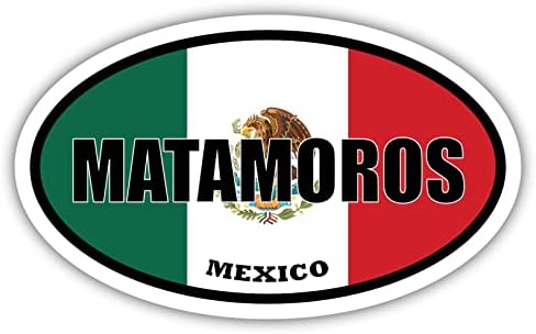 Matamoros Знаме на Мексико Овални Стикер Vinyl Стикер На Бронята 3x5 инча