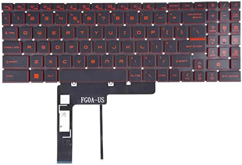 Замяна Клавиатура с подсветка за геймърски лаптоп MSI Katana GF66 GF76 и MSI Pulse GL66 GL76 MS-1582 MS-1583 MS-17L1 MS-17H3 серия с подредбата на червени букви САЩ