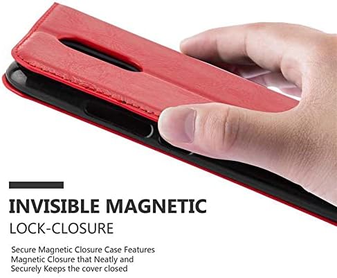 Калъф-за награда Cadorabo, съвместим с ZTE Blade A602, цвят RED Apple - с магнитна закопчалка, функция поставки и отделения за карти в Чантата си Etui Cover, калъф от изкуствена кожа с па