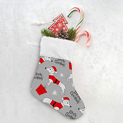 Коледни Чорапи ALAZA, Коледа, Безшевни Модел със Забавна Куче, Класически Персонализирани Малки Чулочные Украса за Семейни