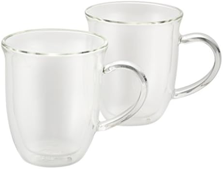 Изолирани чаши за капучино borosilicate стъкло BonJour Кафе, Комплект от 2 теми, по 8 унции Всяка.