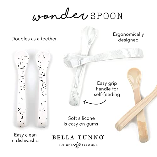 Bella Tunno Wonder Spoons - Набор от Меки Бебешки лъжички, Безопасен за никнене на млечни зъби и Лъжички за деца, Храни Силиконова