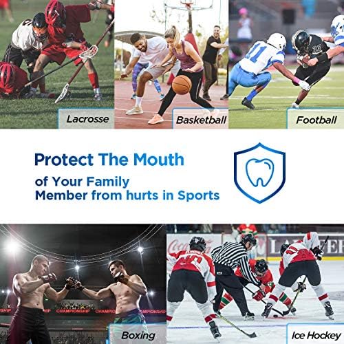 Двойни скоби Vanmor Спортни устата охрана, Младежки устата охрана за защита на горните и долните зъби, Младежи, юноши и възрастни кипене не се изисква