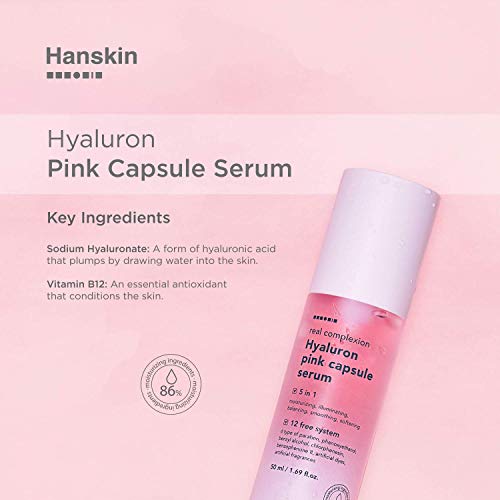 Серум-капсула Hanskin Real Тен Hyaluron Pink с витамин В12, Интензивна Влага, Хиалуронова киселина [50 мл]