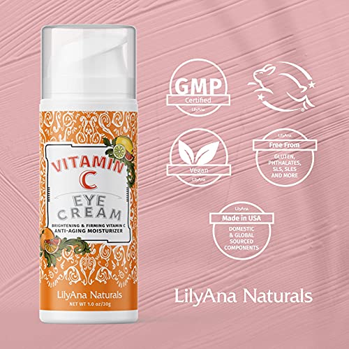 LilyAna Naturals Крем за очи с витамин С на 1 унция и крем за лице 1,7 грама пакет - Антивозрастные свойства на витамин С за вашите