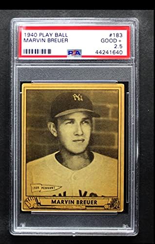 1940 Игра топката # 183 Марвина Брейера Ню Йорк Янкис (бейзболна картичка) PSA PSA 2.50 Янкис