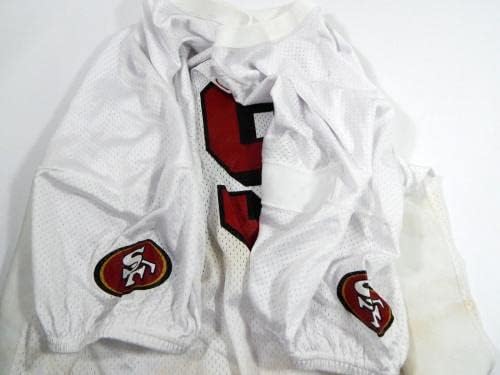 2002 San Francisco 49ers #79 Освободен Бяла Тренировочная майк 3X DP29081 - Използваните тениски Без подпис За игри в NFL