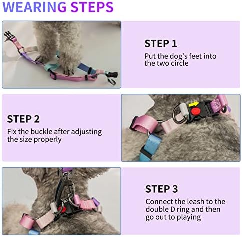 Набор от греди и каишки AIITLE Step in за кучета - Регулируема Тежкотоварни шлейка без напрежение - Обтегач със система за фиксиране, двойна D-образен пръстен - Прогулочный