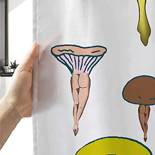 Забавен Комплект Завеси за душ с Гъбен Задника за Баня, Забавни Сладки Цветни Абстрактни Секси Завеси за душ 70-те и 80-те години,