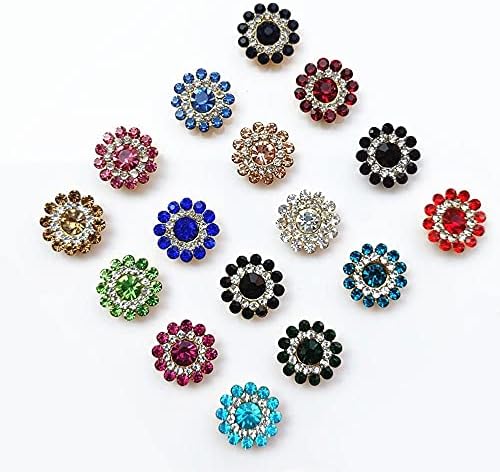 Hoxekle 10ШТ 14 мм Копчета с Кристали във формата на цвете, Искрящ Кристал, Камък, Стомана в Долната Част на Дрехата, за Украса, Шевни Принадлежности