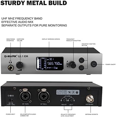 Безжична система G-MARK in Ear Monitor G5.1IEM един канал UHF Безжичен Живописна връщане с възможност за избор на честота на Слушалките Метален Корпус за музиканти в звукозаписн