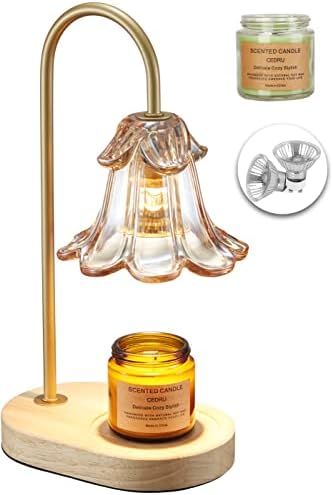Лампата за подгряване на свещите SAMDENO за Баночных Свещи, Нагревател за стопяване восък с регулируема яркост на Злато с 1 Ароматна
