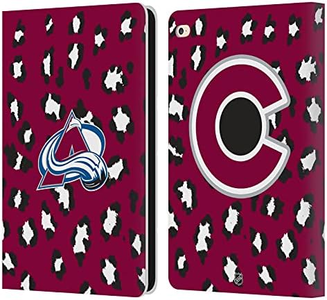 Дизайн на своята практика за главата, Официално Лицензиран NHL Леопард Patten Colorado Avalanche, Кожен калъф-книжка-джобен формат и е Съвместим с Apple iPad Air 2 (2014)