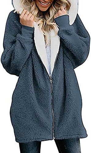 Топло Однотонная яке от Полиестер, Дамски Якета с качулка с цип и дълги Ръкави, Стилни Блузи, за Рожден Ден, Зимни улични палто