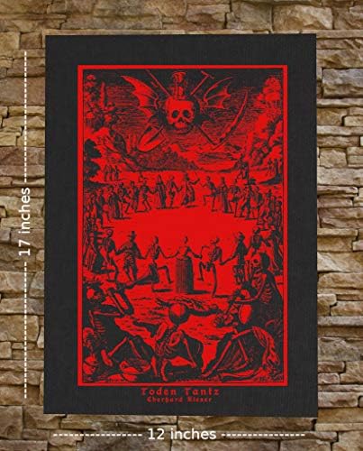 Печат върху платно Memento Mori или Нашивка на гърба - Танцът на Смъртта Danse Macabre Помни Смъртта Череп Оккультный Готически Средновековен Скелет