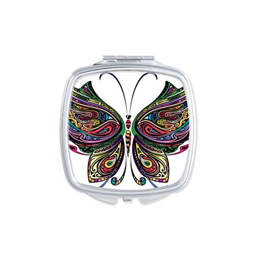 Красива Пеперуда Цветни Декоративни Крилата На Огледалото Преносим Компактен Джобен Грим Двустранно Стъкло