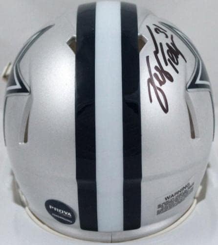 Мини-каска Далас Каубойс Speed с автограф на Джордж Тига за националния отбор на Америка-Prova - Мини-Каски NFL с автограф