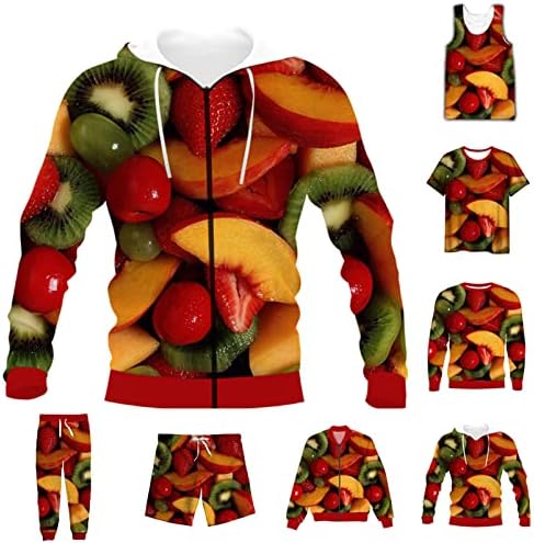 Тениски с 3D принтом Плодове /Hoody / Блузи с цип / Тънка Яке / Панталон Всекидневен Костюм