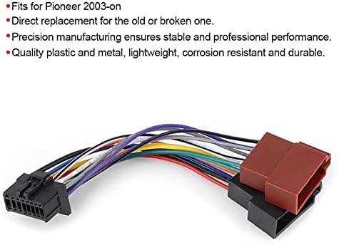 Теглене на кабели KIMISS ISO, 16-пинов Порт за свързване на кабела към конектора Mini ISO 8pin, Подходящ за окабеляването на радиото в колата Pioneer 2003-on