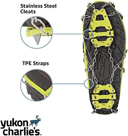 Yukon Charlie ' s Slip Нямащите Traction - Въртящи се Множество шипове за лед обувки за маршируване обувки