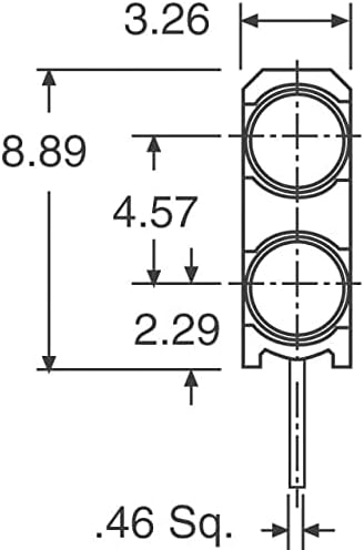 Led индикатор на печатната платка Dialight Led индикатор на печатна платка с 2 Ярко червени (x 2) Разпръснати, тонированных 2 В 20 мА - Градския дупка под прав ъгъл (опаковка от