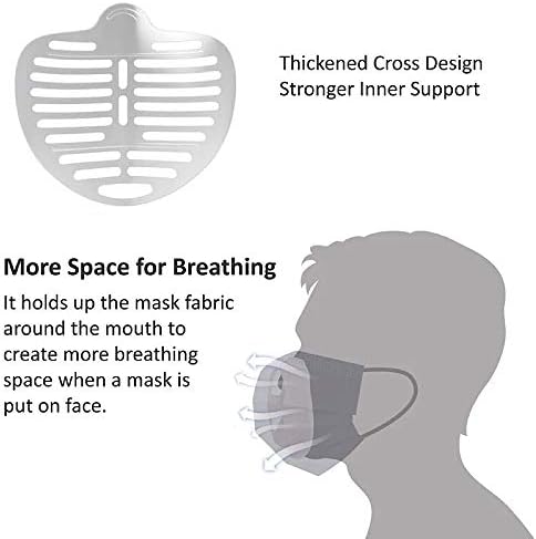 Скоба за маски Bakhais Удобно носенето на маски - Държач за защита на устата и носа от червило - Допълнителна Поддържаща рамка за маски с дихателни пространство - 5 бр. Бя