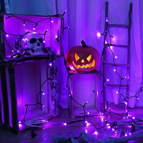Brizled Лилави Светлини за Хелоуин, 33 фута 100 светодиоди Виолетова светлина, 5 мм Широкоъгълен Лампа за Хелоуин, 120, Сертифициран UL, Plug Лилаво Лампа за партита на закрито,