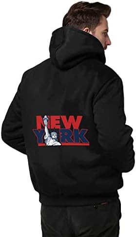 Ню Йорк Сити и Статуята на Свободата, САЩ, Мъжки Блузи с качулка с цип, Топло Тежка Hoody с качулка, Зимно палто
