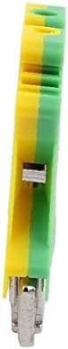 X-DREE 10шт 45x43x6 mm 4 mm2 28-12AWG Универсална клеммная актуално заземяване Жълто-зелено (10шт 45x43x6 mm 4 mm2 28-12AWG Morsetto messa di a terra universale giallo verde