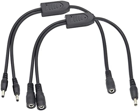 Кабел-сплитер HCFeng DC Y удължителен кабел захранване dc 3,5 мм x 1,35 мм от 1 щепсела до 2 штекеров и адаптер за постоянен ток
