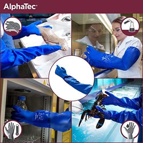 Alphatec 23-201 Промишлени Работни Ръкавици PVC с грубо покритие за хранително-вкусовата промишленост, Механика, Прибиране на реколтата,
