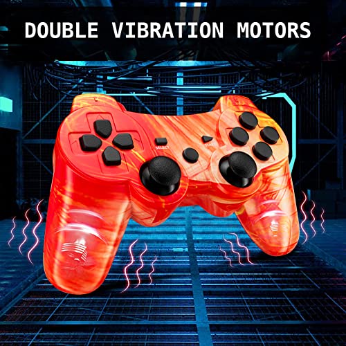 Безжичен контролер за PS3 Pack 2, 6-Ос-Висока производителност Motion Sense с двойна вибрация, Bluetooth, Акумулаторна батерия,