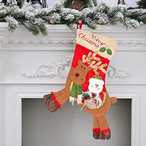 Коледни Чорапи с teary кристали, Луксозен Детски Коледен Отглеждане, Персонализирующий Коледни Чорапи (B, Един размер)