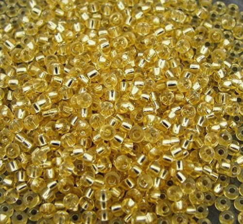 Златисто-сребриста подплата Miyuki Японски кръгла стъклена мъниста rocailles 11/0, на около 24 грама, 5-инчов тръба