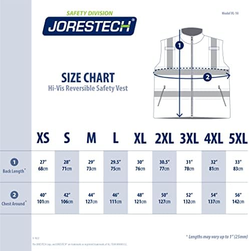 Обръщане на Топла жилетка за безопасност JORESTECH повишена видимост с Нагревателя от Светоотражающей лента, съответстваща на стандарт ANSI
