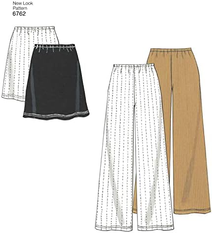 Simplicity U06762A Набор от выкроек за шиене женски потници, панталони и поли New Look, код 6762, Размери XS-XL
