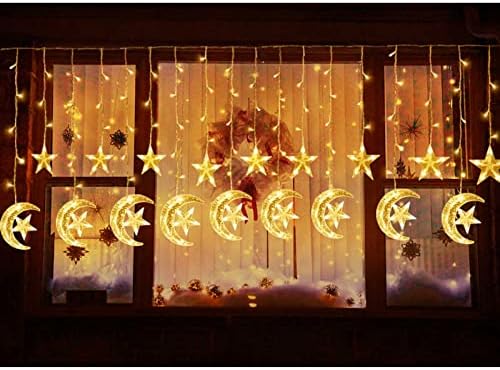 Украса Homeleo в Рамадан, за дома, 138 led Актуализирани Много по-Големи Междузвездни Лунни пердета за декор на детска Спални, 8 Режима