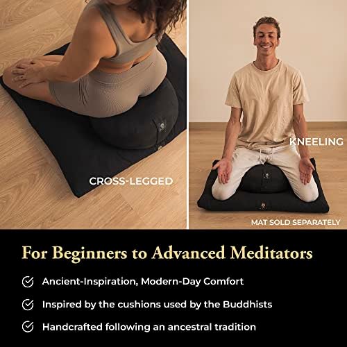 Луксозна възглавница за медитация МАЯ LUMBINI [4 цвята, 2 размера за възрастни] - С удобни подплънки - Предназначени за предотвратяване и облекчаване на болки в гърба - Се