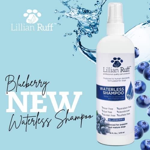 Lillian Ruff Berry Blue Осветляющий Шампоан за тяло и лице и Безводен, определени за кучета и котки - Боровинките шампоан без сълзи
