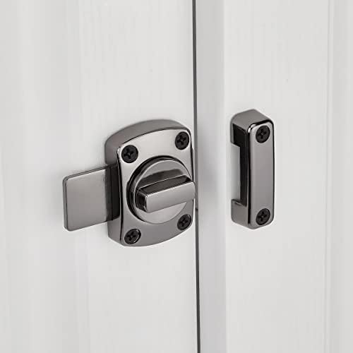 INIRET 2 Опаковки Отточна тръба на шарнирна връзка Болт Ключалка За врата Защитна Система за Заключване на вратите, Автоматично Заключване