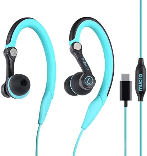 Слушалки mucro USB C, Жични слушалки с заушниками за спорт/тичане/, фитнес зала, ушите Type C за Samsung, Google, Oneplus и други